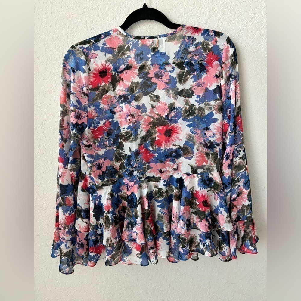MISA Los Angeles Damaris Top Floral Ruffle Blouse Size XSmall - Picture 11 of 12